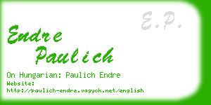 endre paulich business card